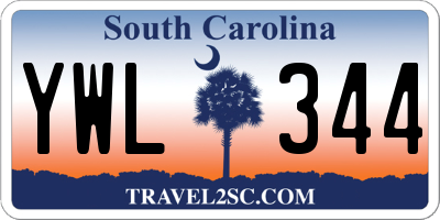 SC license plate YWL344