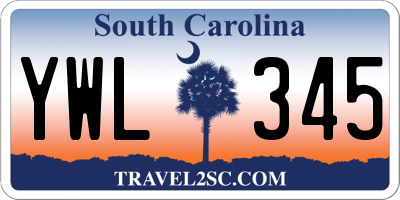 SC license plate YWL345
