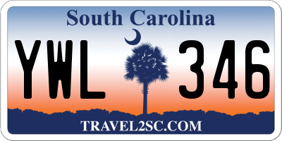 SC license plate YWL346