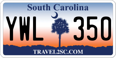 SC license plate YWL350
