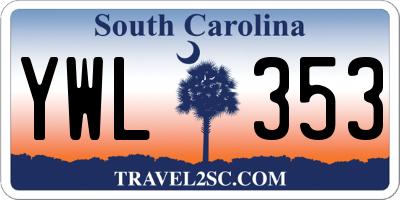 SC license plate YWL353