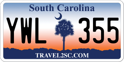 SC license plate YWL355