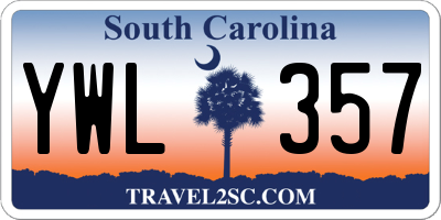 SC license plate YWL357