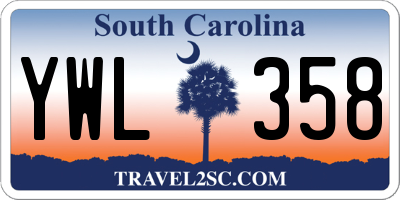 SC license plate YWL358