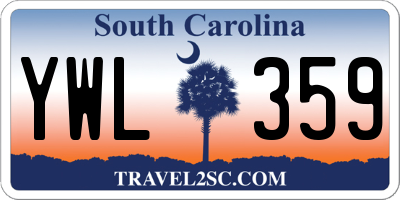 SC license plate YWL359