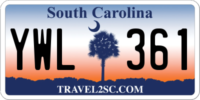 SC license plate YWL361