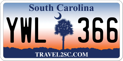 SC license plate YWL366