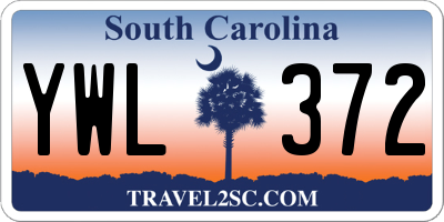 SC license plate YWL372