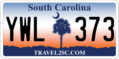 SC license plate YWL373