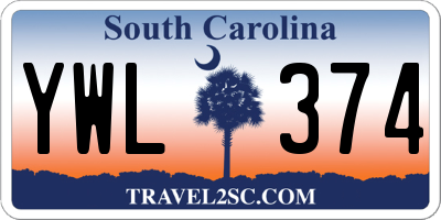 SC license plate YWL374