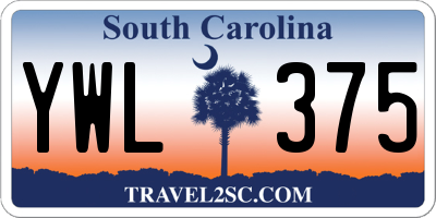 SC license plate YWL375