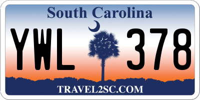 SC license plate YWL378