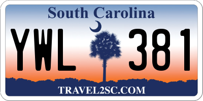 SC license plate YWL381