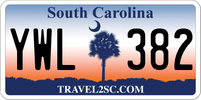 SC license plate YWL382