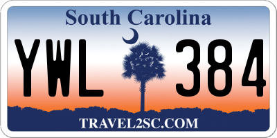 SC license plate YWL384