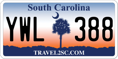 SC license plate YWL388
