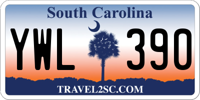 SC license plate YWL390