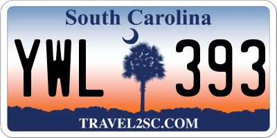 SC license plate YWL393