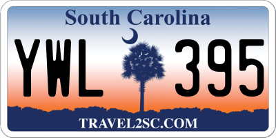 SC license plate YWL395