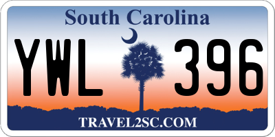 SC license plate YWL396
