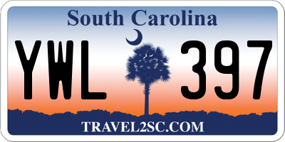 SC license plate YWL397
