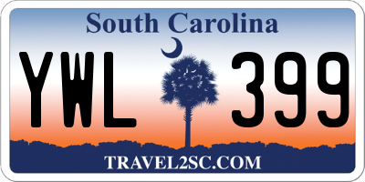 SC license plate YWL399