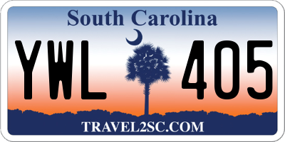 SC license plate YWL405