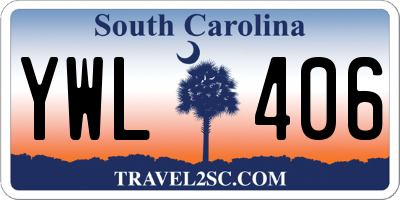 SC license plate YWL406