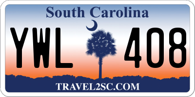 SC license plate YWL408