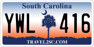 SC license plate YWL416