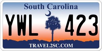 SC license plate YWL423