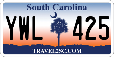 SC license plate YWL425
