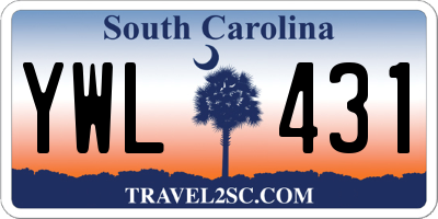 SC license plate YWL431