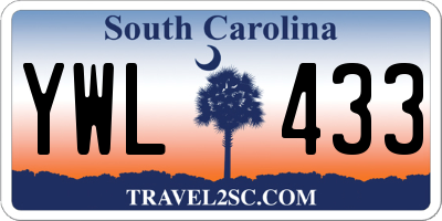SC license plate YWL433