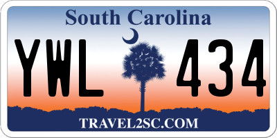 SC license plate YWL434