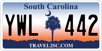 SC license plate YWL442