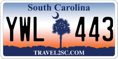 SC license plate YWL443