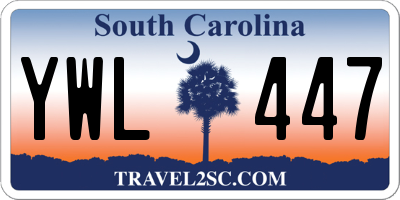 SC license plate YWL447
