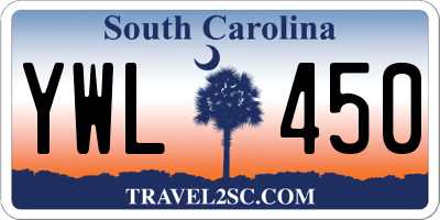 SC license plate YWL450