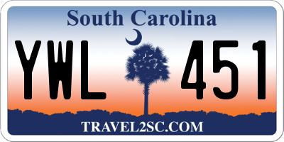 SC license plate YWL451