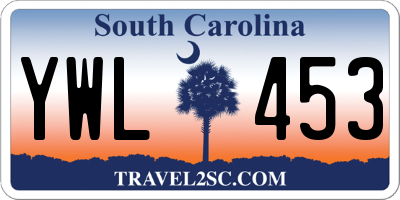 SC license plate YWL453