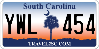 SC license plate YWL454