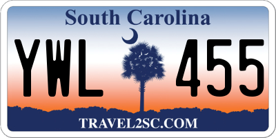 SC license plate YWL455