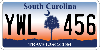 SC license plate YWL456