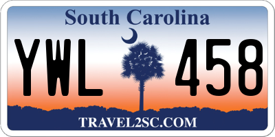 SC license plate YWL458