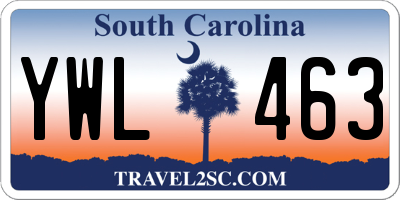 SC license plate YWL463