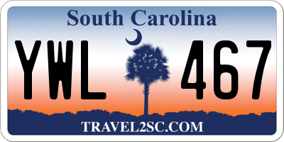 SC license plate YWL467