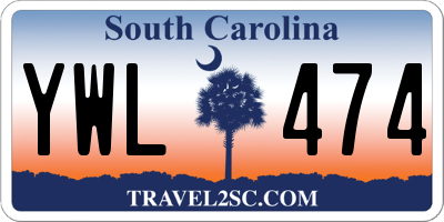 SC license plate YWL474