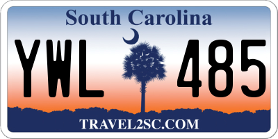 SC license plate YWL485