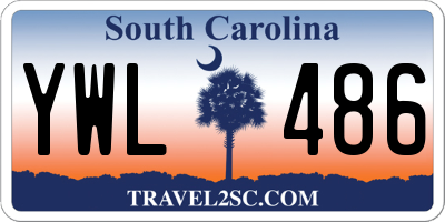 SC license plate YWL486
